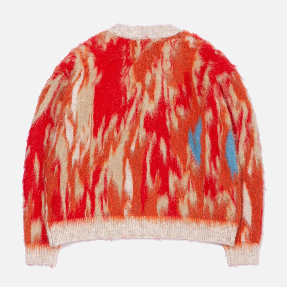 wool knit cardigan sweater back show