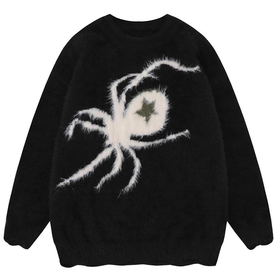 1 Custom Star Spider Brushed Jacquard Knitted Pullover Sweater for Men