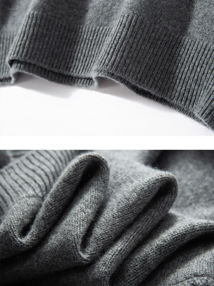 wool o-neck cashmere knitted sweater