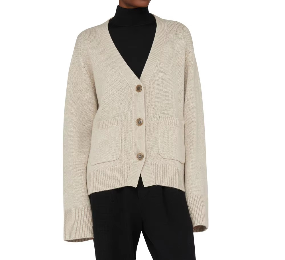 1 Custom Women's Wool Knit Cardigan Sweater With Pockets