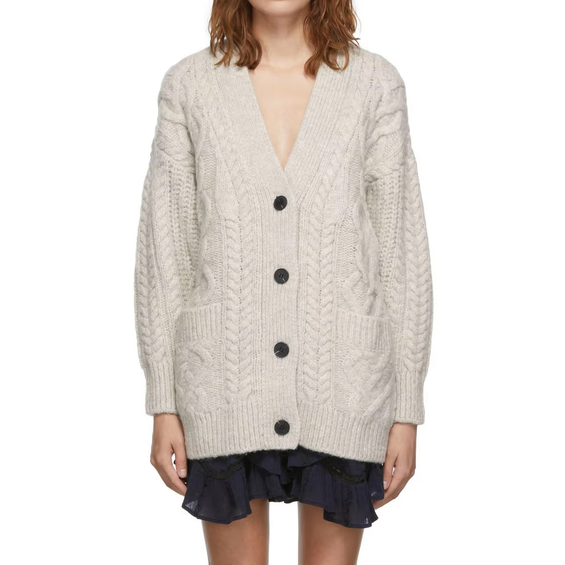 1 Custom Wool Cable Knit Cardigan Sweater for Women