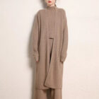 Design Maxi Long Style Cashmere Cardigan Sweater For Women