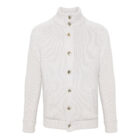 Button Design Men's High Collar Wool Cardigan