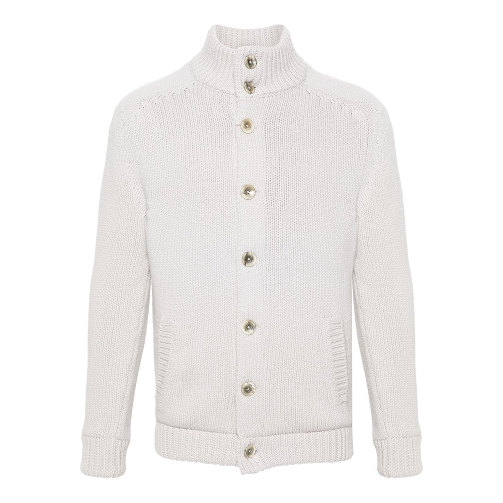 1 Button Design Men's High Collar Wool Cardigan