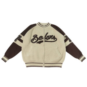 Custom Men Cotton Zip Up Knit College Cardigan