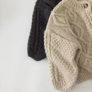 baby cotton cable knit cardigan sleeves