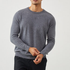 Custom Men Merino Wool Sweater Crew Neck Long Sleeve Classic Pullover