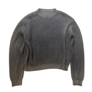 Custom Men Washed Cotton Ribbed Knit Crew Neck Sweater