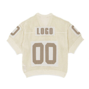 Custom Men Knitted Jersey Sweater Cotton Mesh Knit Short Sleeve Pullover