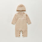 Solid Knit Baby Romper and Hat Set for custom baby knitwear OEM ODM supplier