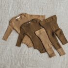 Organic Cotton Ribbed Baby Romper Set for custom baby knitwear OEM ODM supplier