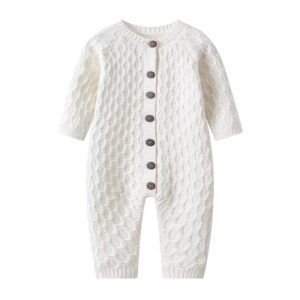 Cotton Knit Baby Jumpsuit Romper for custom baby knitwear OEM ODM supplier