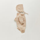 Solid Knit Baby Romper and Hat Set for custom baby knitwear OEM ODM supplier