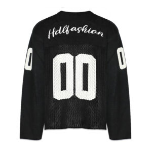 Custom Men Football Jersey Sweater Cotton Mesh Knit Long Sleeve Streetwear