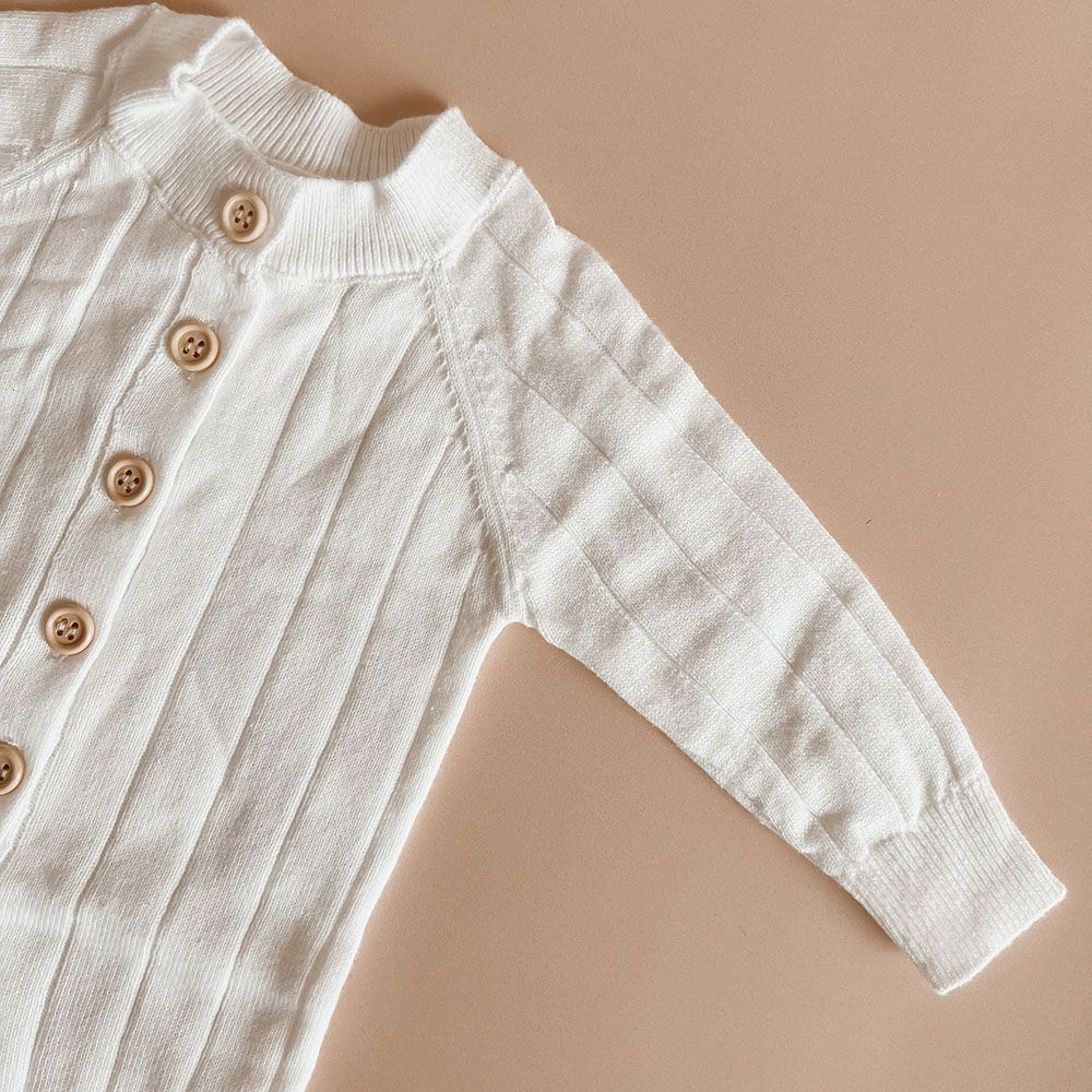 Ribbed Knit Baby Jumpsuit Romper for custom baby knitwear OEM ODM supplier