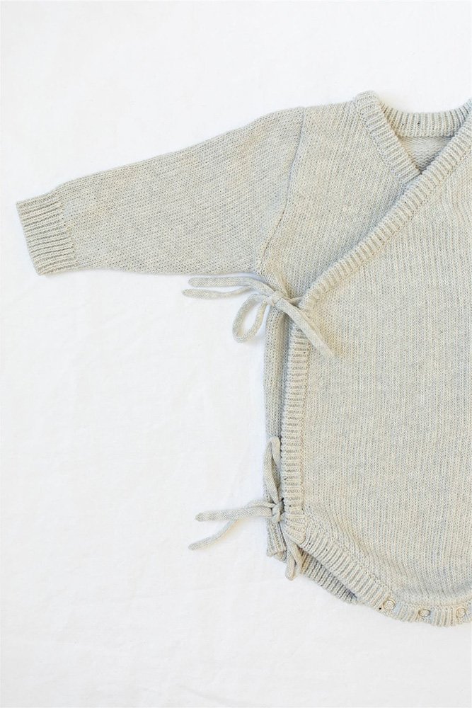 Kimono Chunky Knit Baby Bodysuit Romper for custom baby knitwear OEM ODM supplier