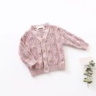 Wool Floral Embroidery Baby Cardigan for custom baby knitwear OEM ODM supplier