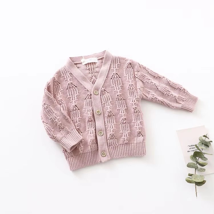 Wool Floral Embroidery Baby Cardigan for custom baby knitwear OEM ODM supplier