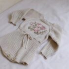 Floral Embroidered Baby Romper Jumpsuit for custom baby knitwear OEM ODM supplier