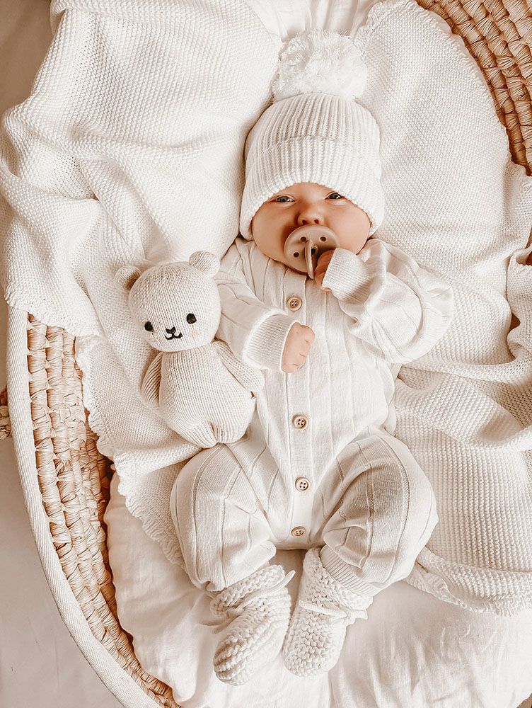 Ribbed Knit Baby Jumpsuit Romper for custom baby knitwear OEM ODM supplier