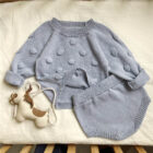 Thick Cotton Baby Knit Sweater Set for custom baby knitwear OEM ODM supplier