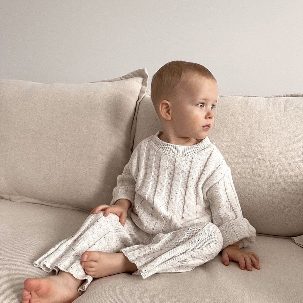 Sprinkle Chunky Knit Baby Sweater Set for custom baby knitwear OEM ODM supplier