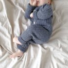 Chunky Knit Baby Romper and Hat Set for custom baby knitwear OEM ODM supplier