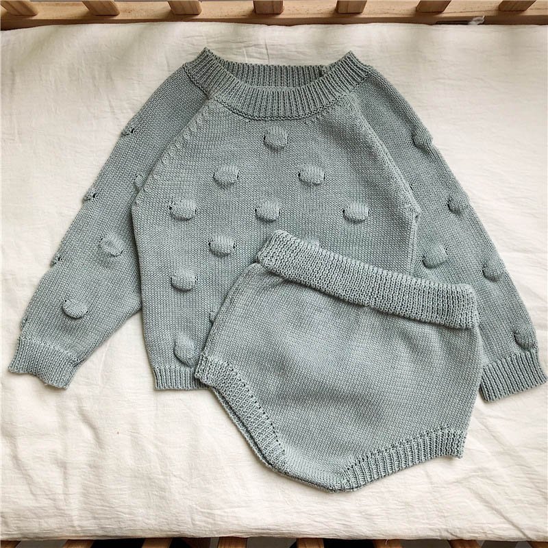 Thick Cotton Baby Knit Sweater Set for custom baby knitwear OEM ODM supplier