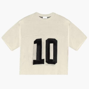 Custom Mesh Knit Jacquard Number Jersey Cotton Short Sleeve Knitted Sweater