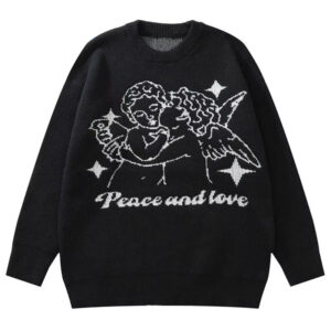 Custom Jacquard Cupid Knit Sweater Cotton Long Sleeve Knitwear