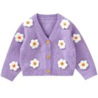 Handmade Floral Knit Baby Cardigan for custom baby knitwear OEM ODM supplier