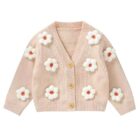 Handmade Floral Knit Baby Cardigan for custom baby knitwear OEM ODM supplier