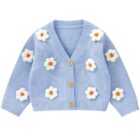 Handmade Floral Knit Baby Cardigan for custom baby knitwear OEM ODM supplier