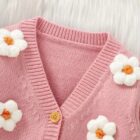 Handmade Floral Knit Baby Cardigan for custom baby knitwear OEM ODM supplier