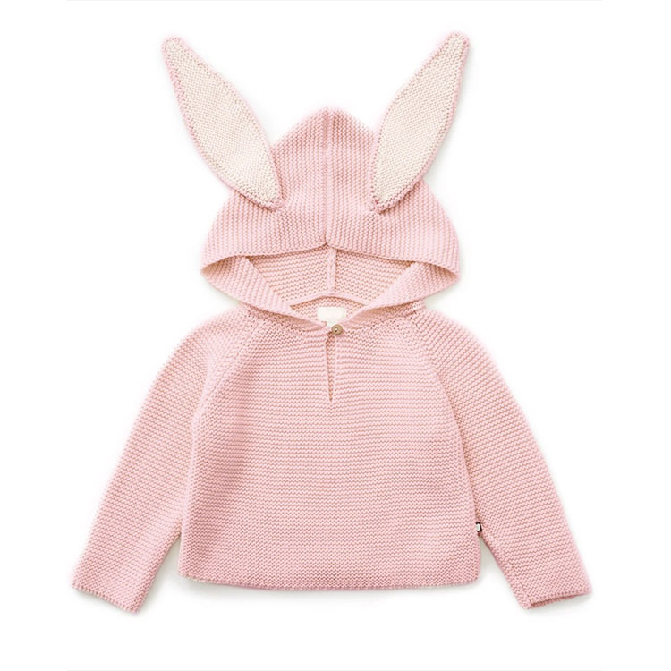 Cotton Hooded Baby Knit Jumper for custom baby knitwear OEM ODM supplier