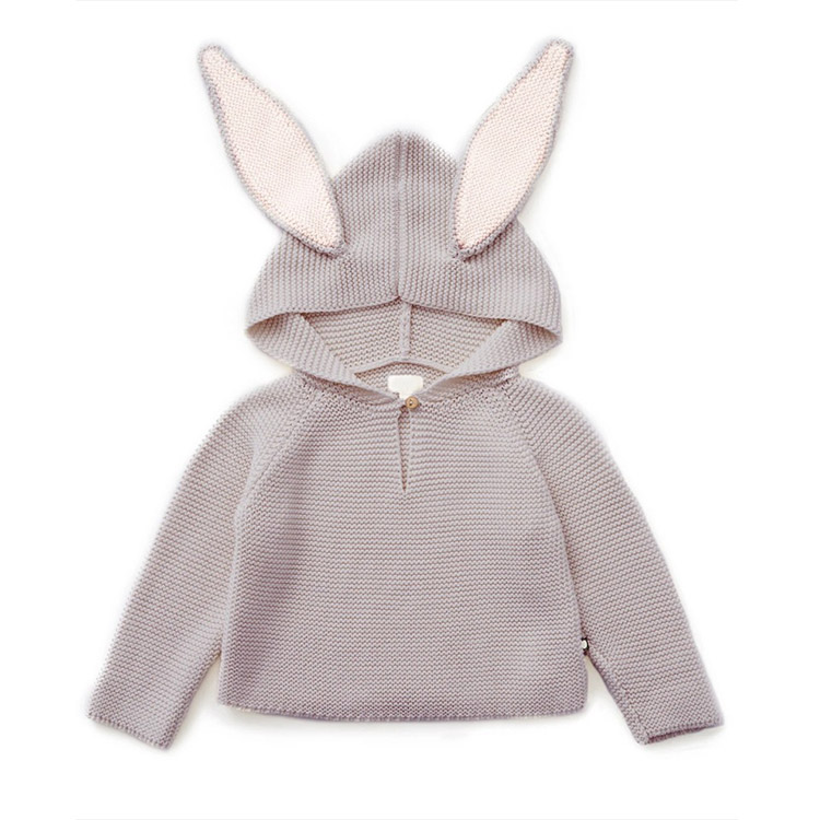 Cotton Hooded Baby Knit Jumper for custom baby knitwear OEM ODM supplier