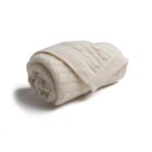 Ivory cashmere baby knit blanket rolled soft and luxurious