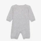 cashmere baby romper jumpsuit winter back view flat lay product photo