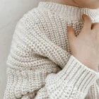 chunky knit speckle cotton baby sweater pullover additional angle product photo