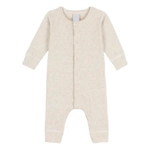 cotton bamboo baby romper sweater jumpsuit front view flat lay product photo