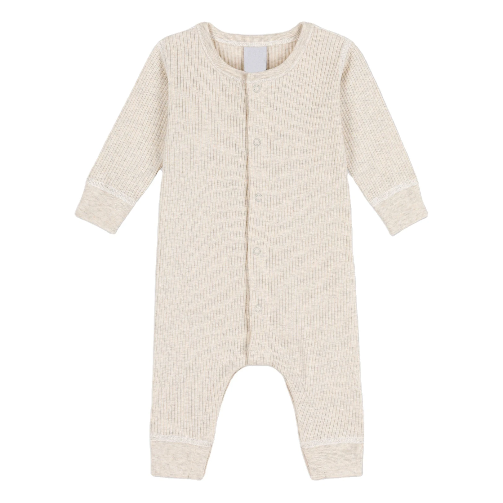 Cotton Bamboo Knitted Baby Romper Sweater Jumpsuit - Product Image 1 cotton bamboo baby romper sweater jumpsuit front view flat lay product photo