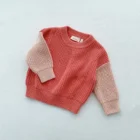 organic cotton chunky knitted baby sweater jumper back view flat lay product photo