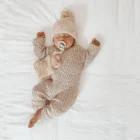 speckle cotton ribbed knit baby jumpsuit romper alternate angle product photo
