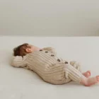 speckle cotton ribbed knit baby romper back view flat lay product photo