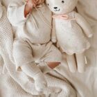 speckle knit baby romper sweater long sleeve alternate angle product photo