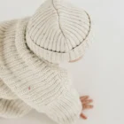 speckled chunky knit cardigan baby sweater alternate angle product photo