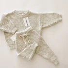 sprinkle cotton baby sweater set pants side view or detail closeup photo