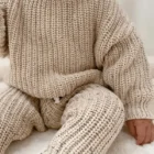 sprinkle cotton baby sweater set pants closeup detail product photo