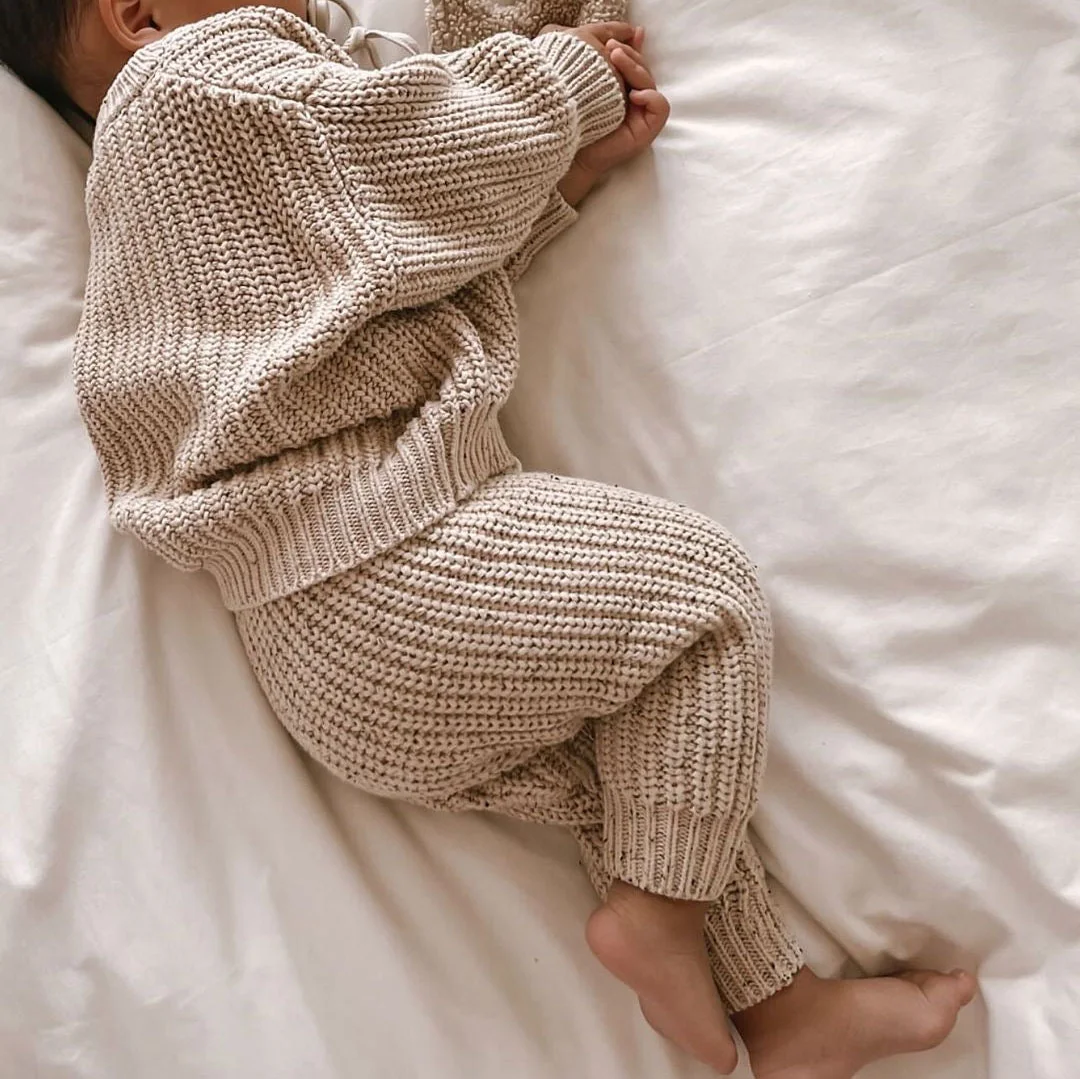 sprinkle cotton baby sweater set pants detail product photo 9