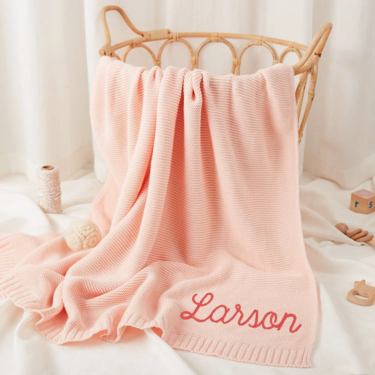 knitted baby swaddle wrap blanket alternate angle product photo